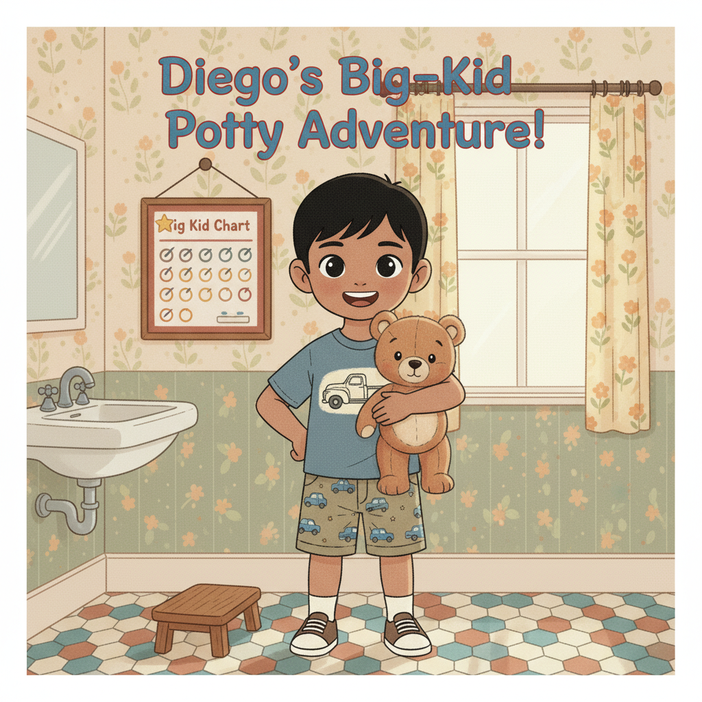 Diego's Big Kid Bathroom - A young boy learning to use the potty
